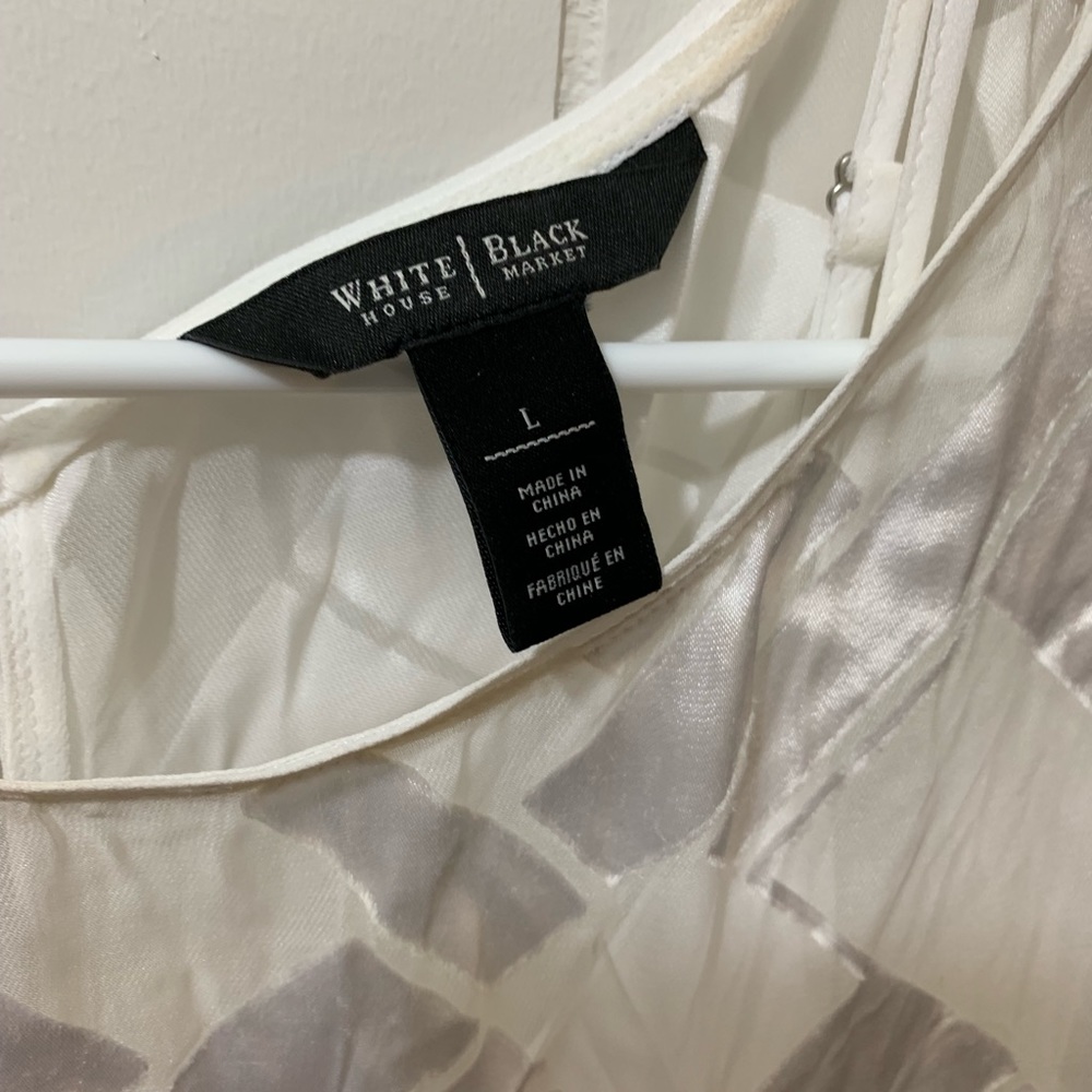 WHBM silk white blouse with cami